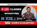 LIVE CLASSES Computer Class 10 ICSE ISC Java Programming