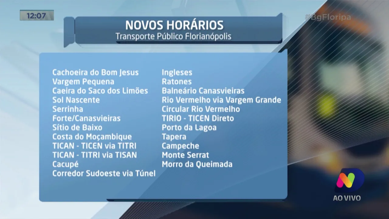 Transporte coletivo: quadro de horário ampliado em Florianópolis