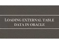 Loading Data From An External Table in Oracle