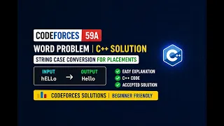 Codeforces 59A - Word Problem C Solution String Case Conversion for Placements