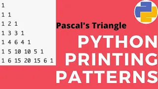 Pascal Triangle in python Python Pattern Printing
