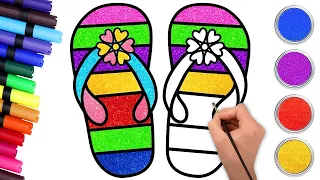 How To Draw Slippers 🩴 Flip Flops Drawing Easy | Chiki Art Hindi