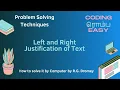 Left and Right Justification of Text Algorithm explained in Tamil Python code