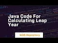 java code for calculating leap year