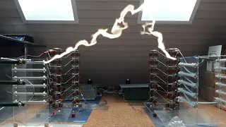 cockroft walton high voltage multiplier with flashover at the end