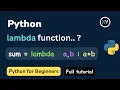 Mastering Python Lambda Functions A Comprehensive Guide Python Full Tutorial HINDI -