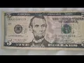 billete de 5 dolares con error de doble sello verde