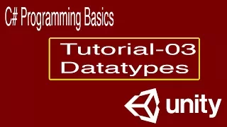 Unity C Scripting Tutorial For Beginners - Variables Datatypes