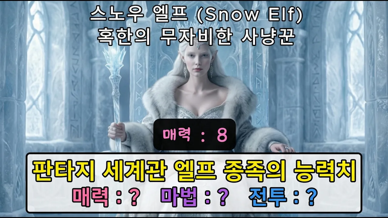 판타지 세계관에서 엘프 종족의 능력치는?! (매력