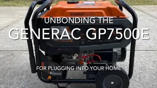 UnBonding the Generac GP7500E DF