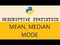 MEAN MEDIAN MODE Descriptive Statistics in Python Pandas Class 12 Informatics Practices
