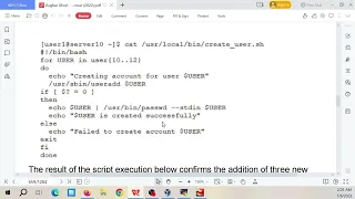 Linux Redhat lab Shell script Create Users Using for Loop