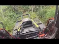 Jenkins Brush Hog on Kubota Skid Steer Destroying Heavy Brush