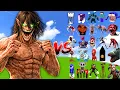 ATTACK TITAN Eren Yeager vs All Creepypasta Bosses Minecraft Mob Battle