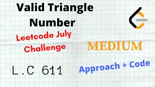 Valid Triangle Number Leetcode 611 C Python Approach Code