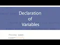 Declaration of variables in java for beginners - Lesson2