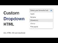 Custom dropdown HTML CSS JavaScript custom select input HTML CSS and JavaScript