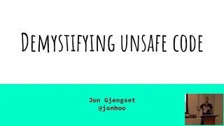Rust NYC Jon Gjengset - Demystifying unsafe code