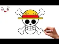 How to Draw One Piece Logo Pirate Flag Monkey D Luffy Easy Drawing