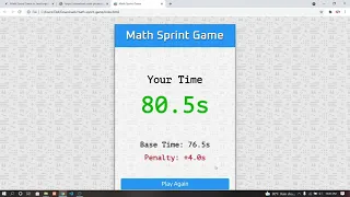 Math Sprint Game In JavaScript With Source Code Source Code Projects