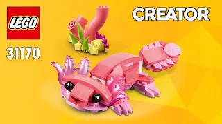 LEGO Pink Axolotl (31170) from Creator 3in1 Wild Animals: Pink Flamingo Building Instructions | TBB