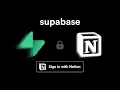 Login With Notion June 2025 - Supabase Auth Tutorial