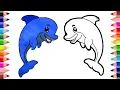 Dolphin coloring pages - drawing of Dolphin