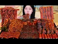 Lagu ASMR MUKBANG| 직접 만든 불닭 짜장 버섯 양념치킨 소세지 동파육 파김치 먹방 \u0026 레시피 SPICY MUSHROOMS AND FIRE NOODLES EATING