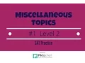 SAT Math Practice Level 2 Miscellaneous Topics