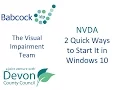 NVDA 2 Quick Ways to Start It in Windows 10