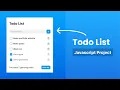 Create Todo List Website using HTML CSS JavaScript JavaScript Project