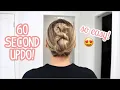 HOW TO EASY 60 SECOND UPDO HAIR TUTORIAL MEDIUM LONG HAIR THICK HAIR FINE HAIR FALL HAIR