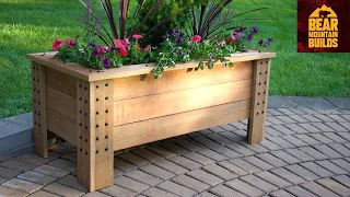 Simple Modern Cedar-Tone Planter Box FREE PLANS