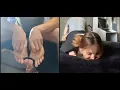 Foot Tickle Challenge Face Down - Cute Blonde Girl Bare Feet Oil Hairbrush