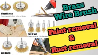 wire brush drill Brass Coated Polishing Tool Crimped golden Wire Brushes set