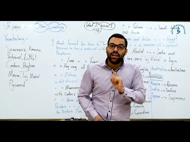 ⁣مادة اللغة الإنكليزية للصف الثالث المتوسط : الوحدة السابعة : الدرس الاول