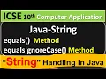 Java-String Handling equals Method equalsIgnoreCase Method ICSE 10th Computer Application