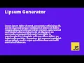 Make Lorem Ipsum generator in JS 10 JS Project Challenge