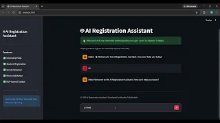 AI Registration Assistant Internship Project Python Streamlit