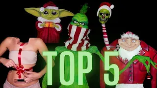 Top 5 Christmas body paint illusions Grinch Baby Yoda Despicable ME Gru Candy skull