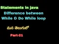 Java part-21 while do while loop in java Statements in java
