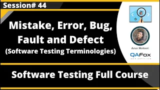 Mistake Error Bug Fault and Defect Session 44 - Software Testing Terminologies