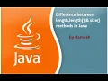 JAVA FAQ Difference between length length and size methods in Java