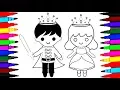 How to Draw Little King and Queen Coloring Pages l Drawing s for kids l Disney Brilliant