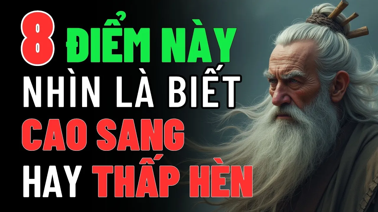 Outline Video 8 ĐIỂM NÀY NHÌN LÀ BIẾT - CAO SANG HAY THẤP HÈN | Cổ Nhân Dạy Cách Nhìn Người Khôn Ngoan