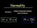 How To Calculate Normality Equivalent Weight For Acid Base Reactions In Chemistry
