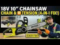 Ryobi 18V 10 Chainsaw How to Replace Tension Chain Correctly Step-by-Step