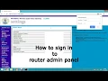How to sign in to router admin panel