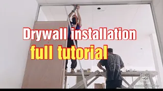 DRY WALL installation quick N easy full tutorial gusto mu ba Ng tipid na partition ganito gawin mu