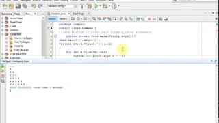java Program to print half pyramid using alphabets